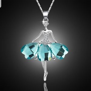 Silver Lovely Gemstone Dancing Girl Pendant